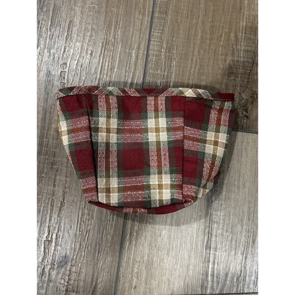 Longaberger Teaspoon Basket Liner Orchard Park Plaid fabric Over the Edge NEW - Picture 1 of 1